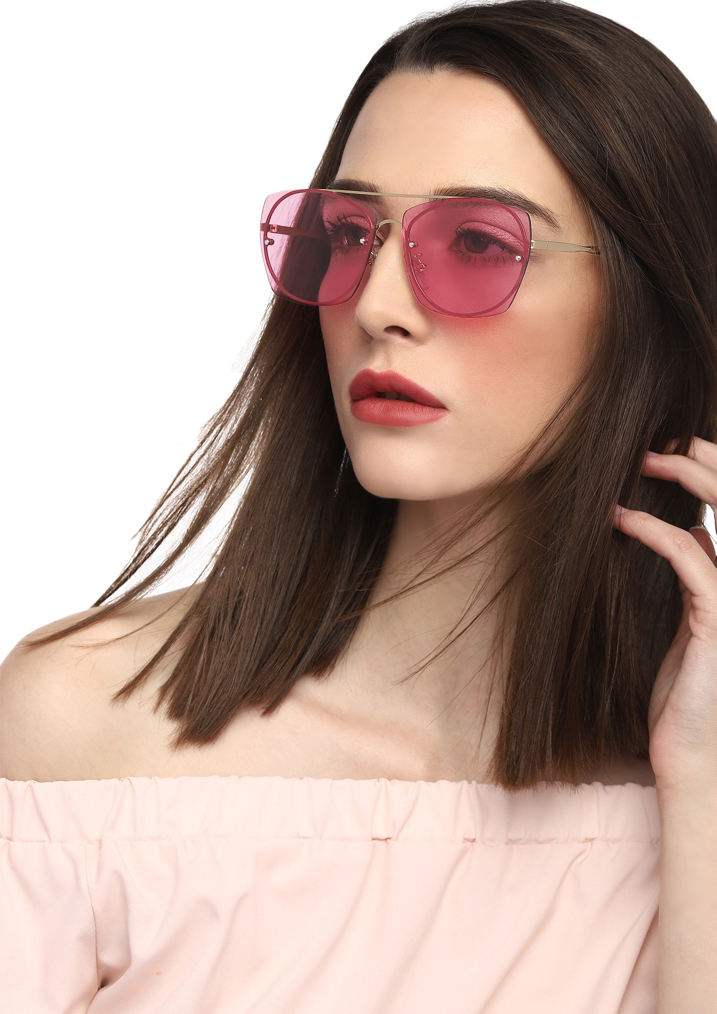 MATTERS OF OLD TIMES PINK RETRO SUNGLASSES