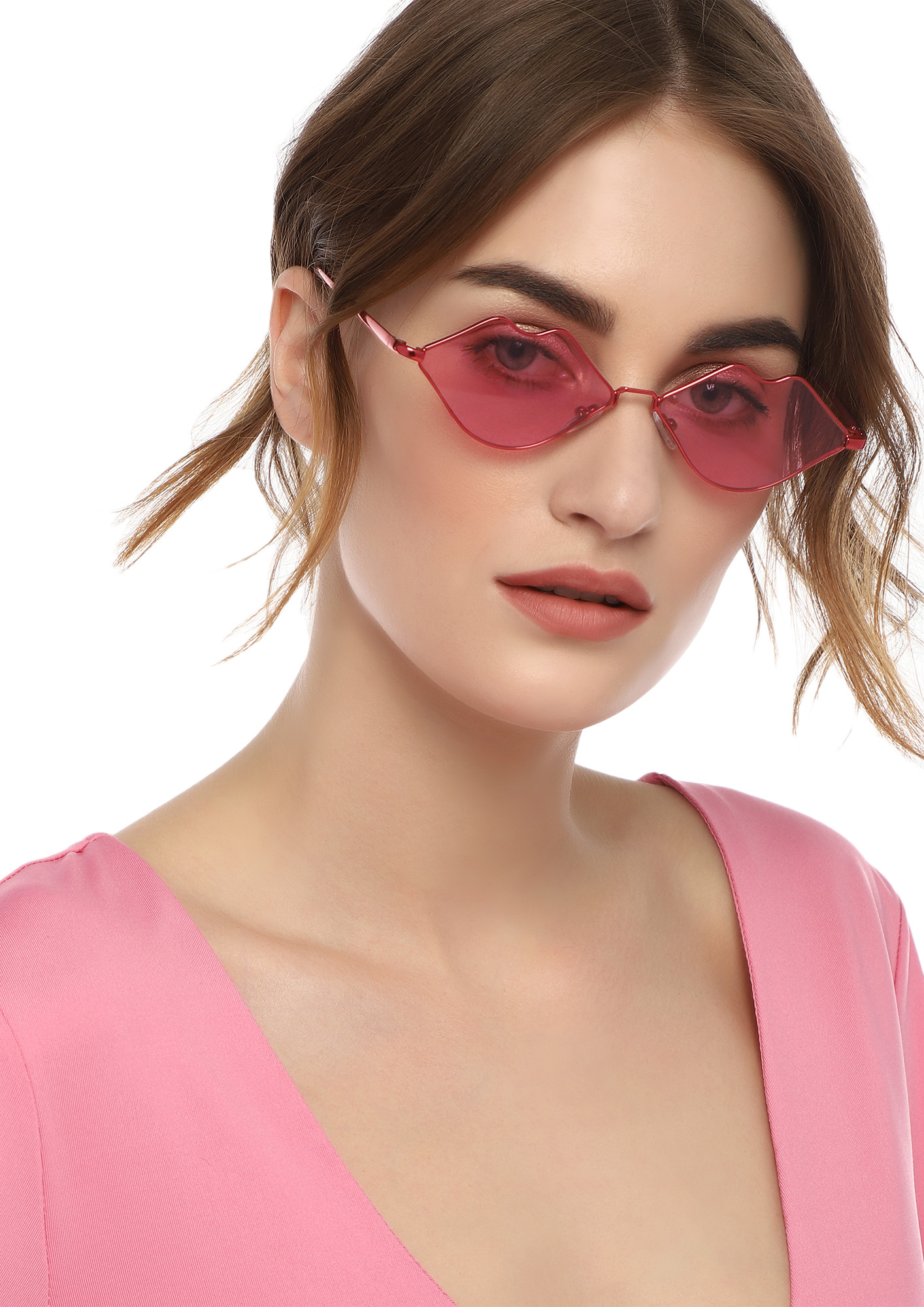 ON THE HOT SIDE RED RETRO SUNGLASSES
