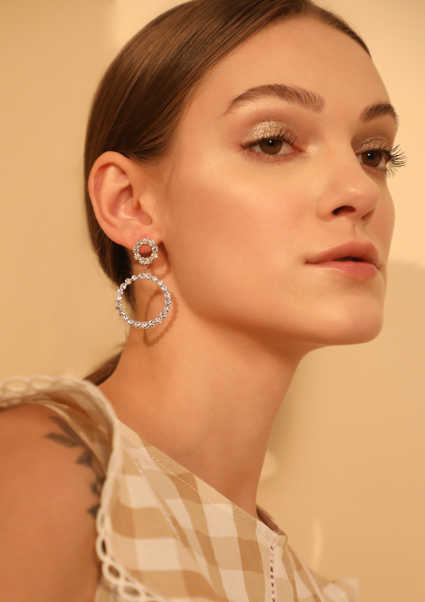GOSS BABE LIL BY LIL SILVER STUDDED EARRINGS