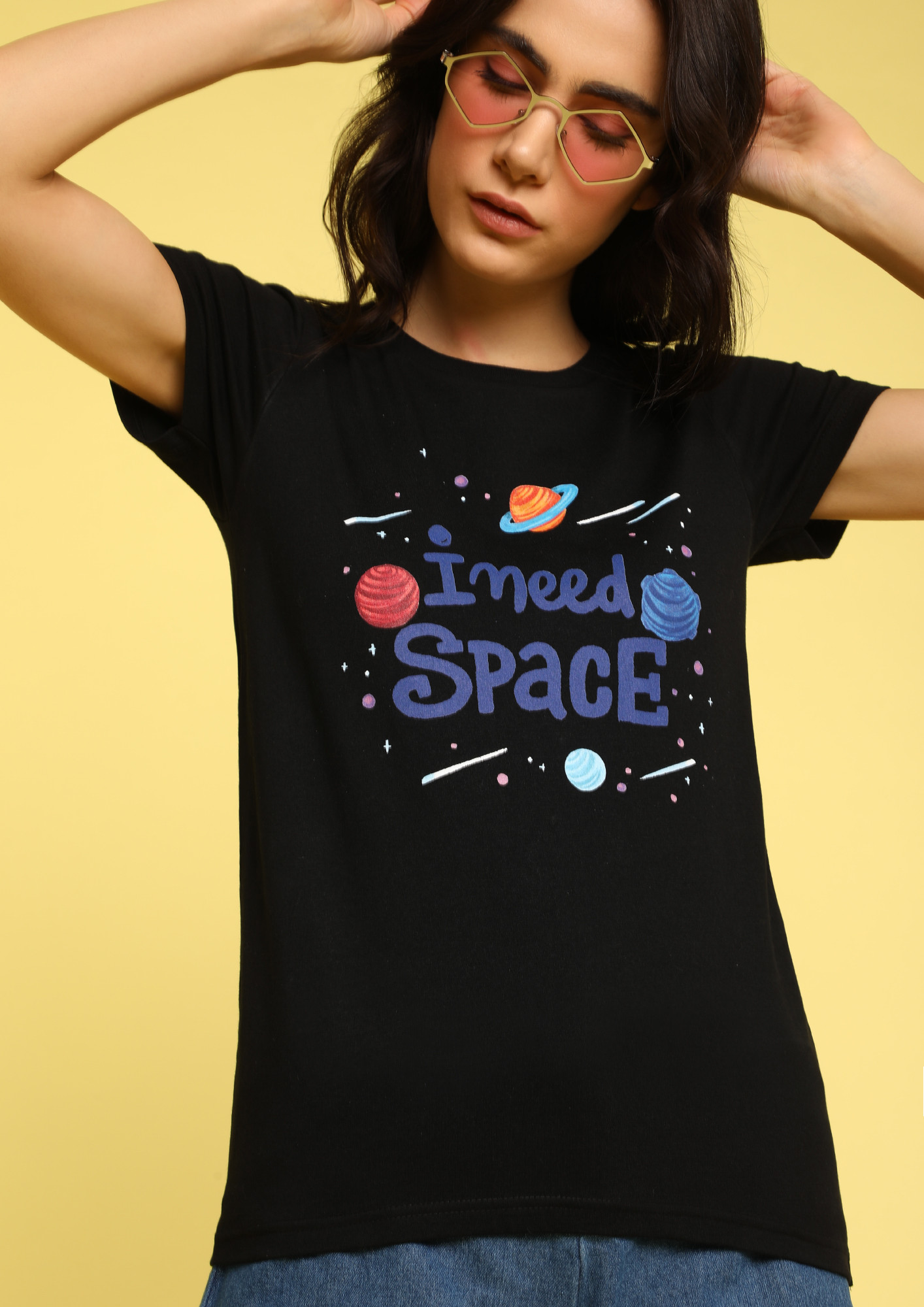 MAD FAT MONKEY NEED MY SPACE BLACK T-SHIRT
