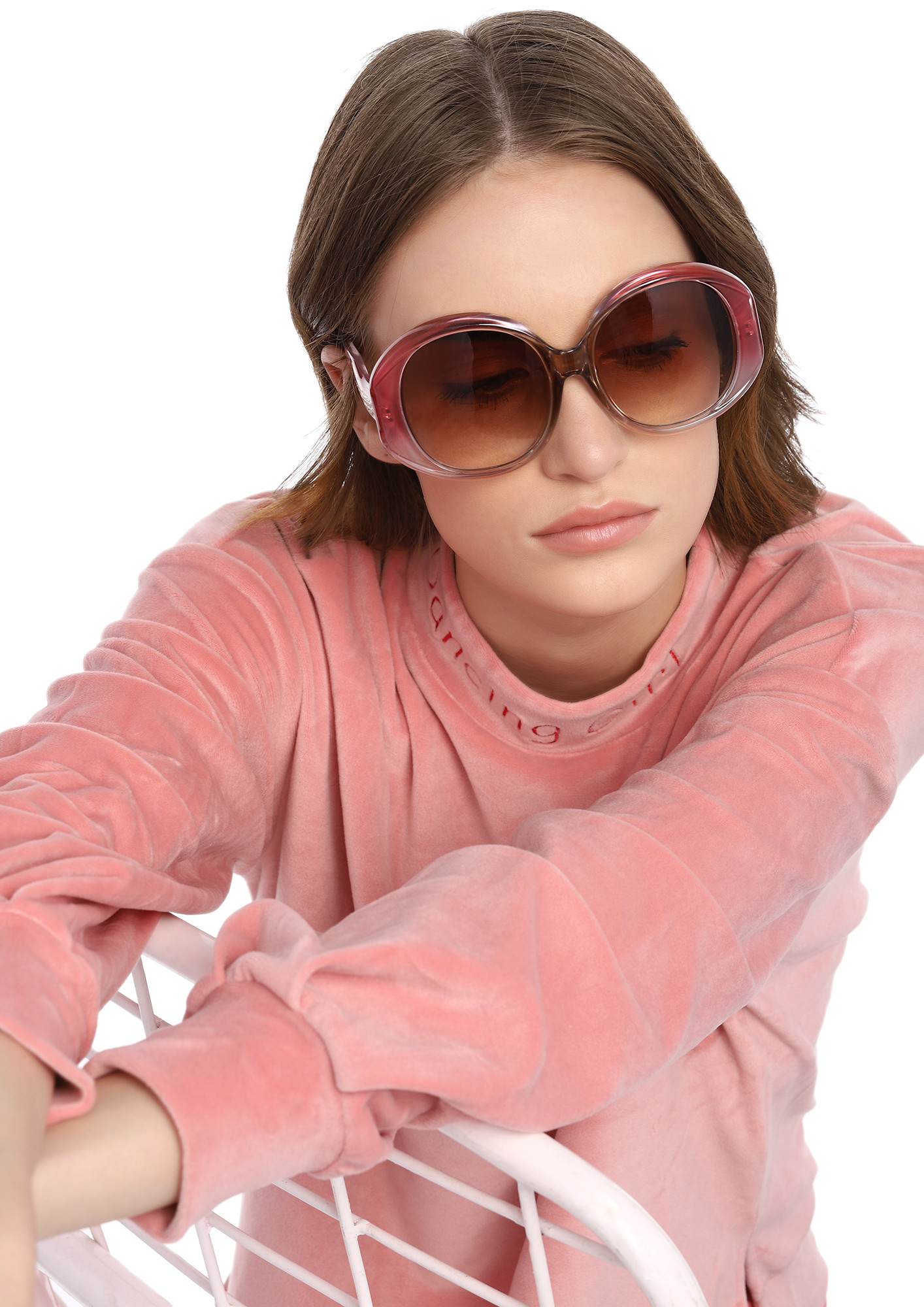 CAN'T GIVE A DAMN PINK RETRO SUNGLASSES