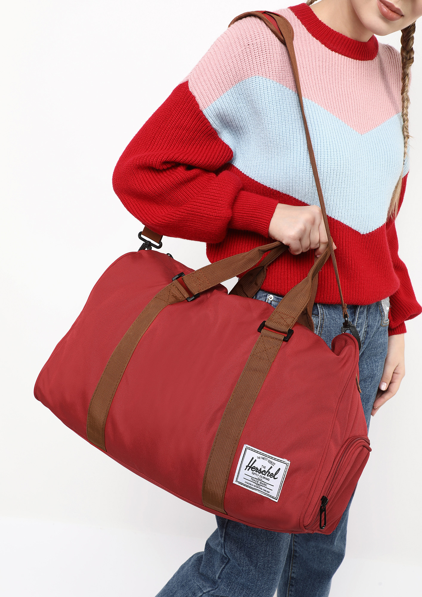 ALL WORKED UP RED DUFFLE BAG