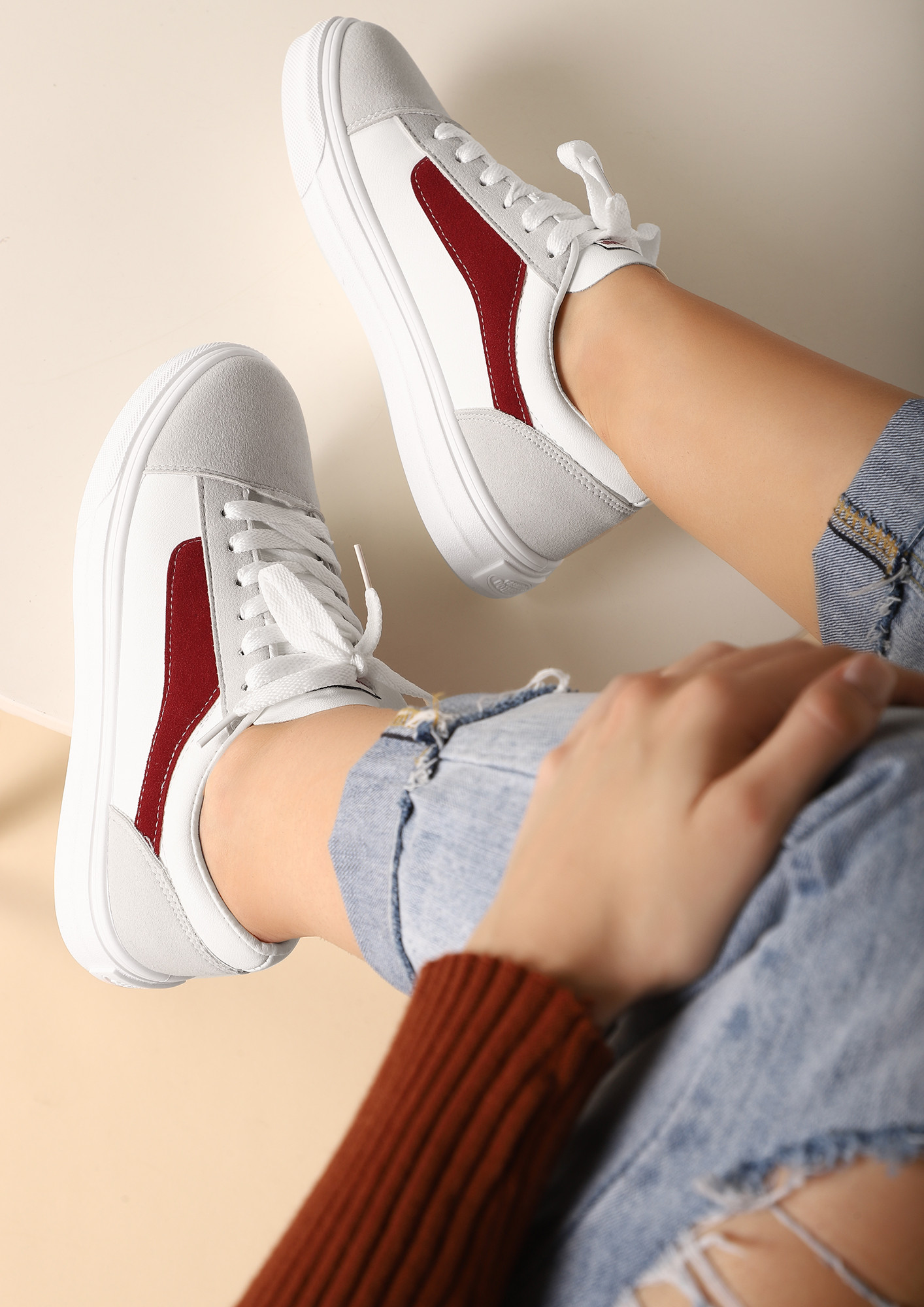 ALWAYS SPORTY COOL RED WHITE SNEAKERS