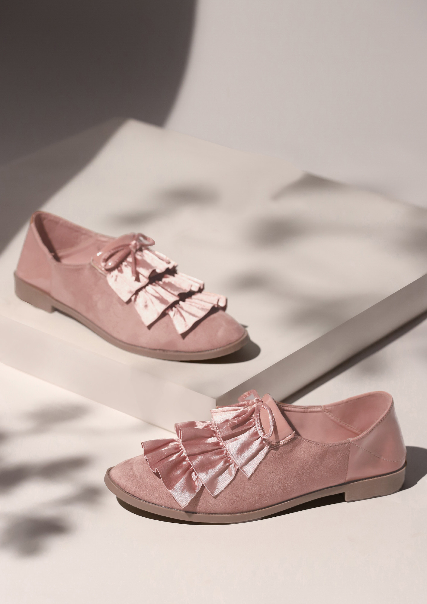 FRILL IT THROUGHOUT BLUSH PINK CASUAL SHOES