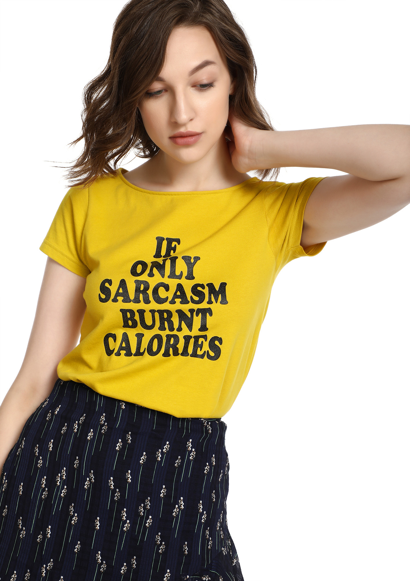 MAD FAT MONKEY ONLY SARCASM YELLOW T-SHIRT