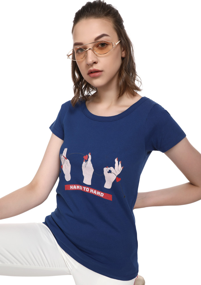 Mad Fat Monkey Hands Together Navy T-shirt