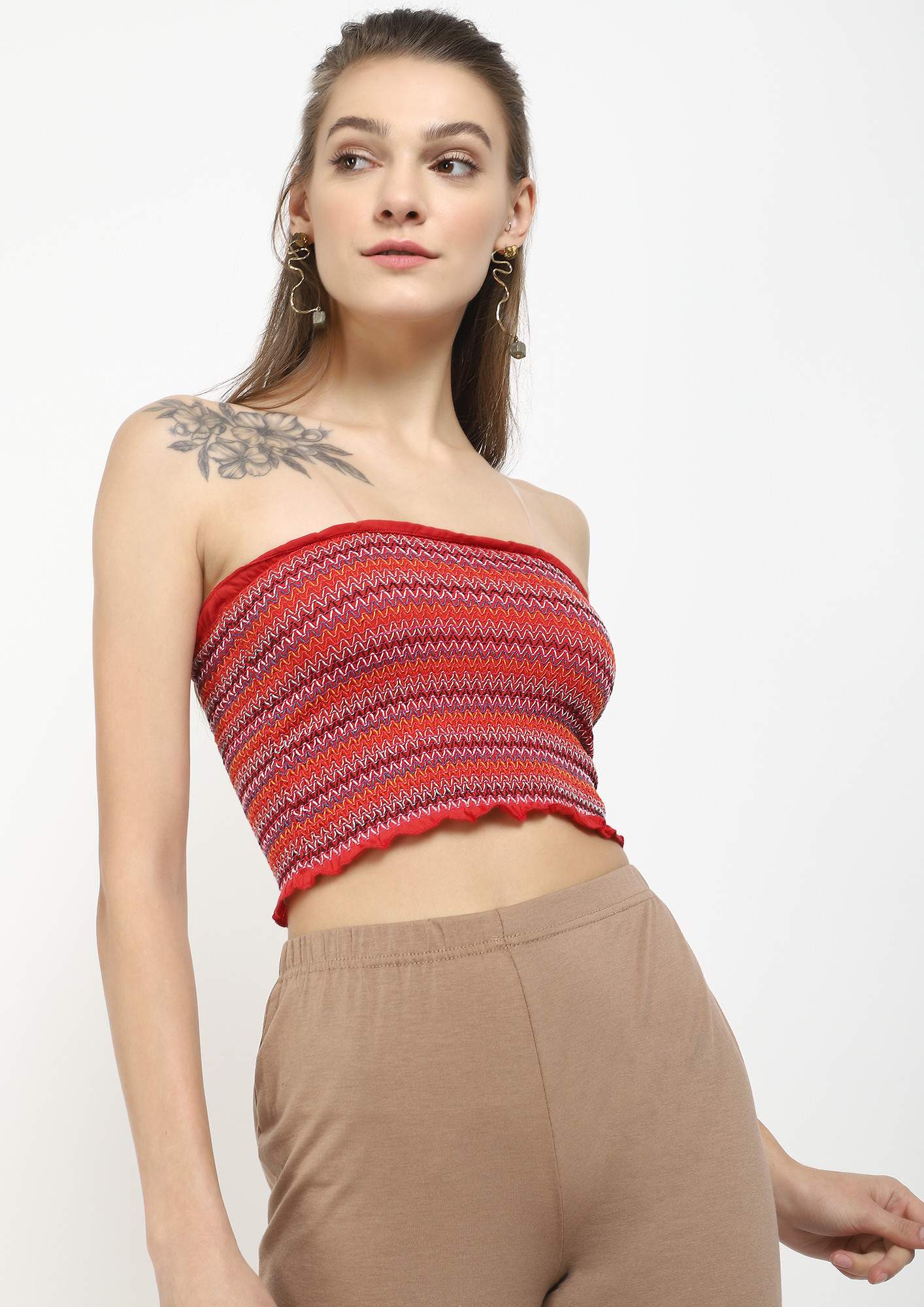 FROM A BOHO TRIBE RED CROP TOP