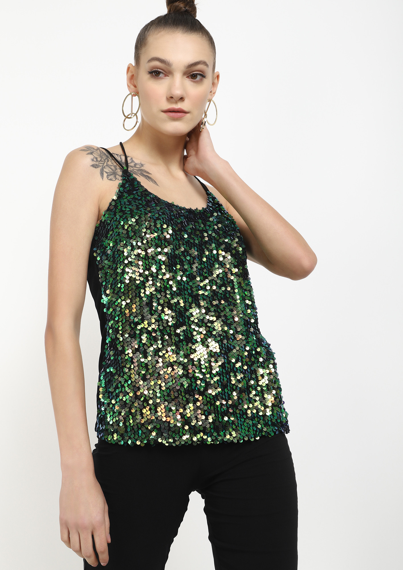 WHATS NOT NOT TO LOVE GREEN CAMI TOP