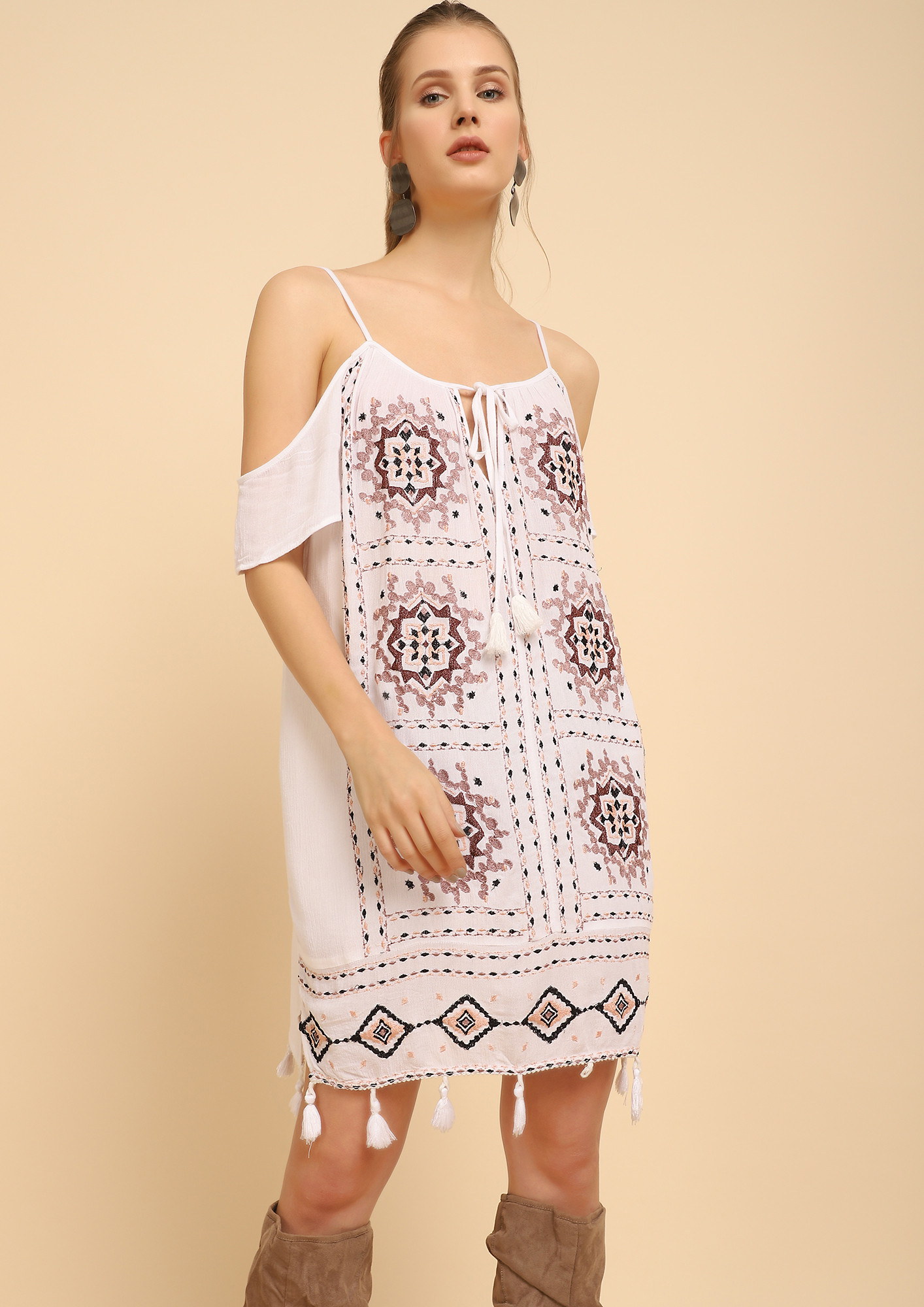BLOCK AND BLOCK FOR YOU WHITE SHIFT DRESS