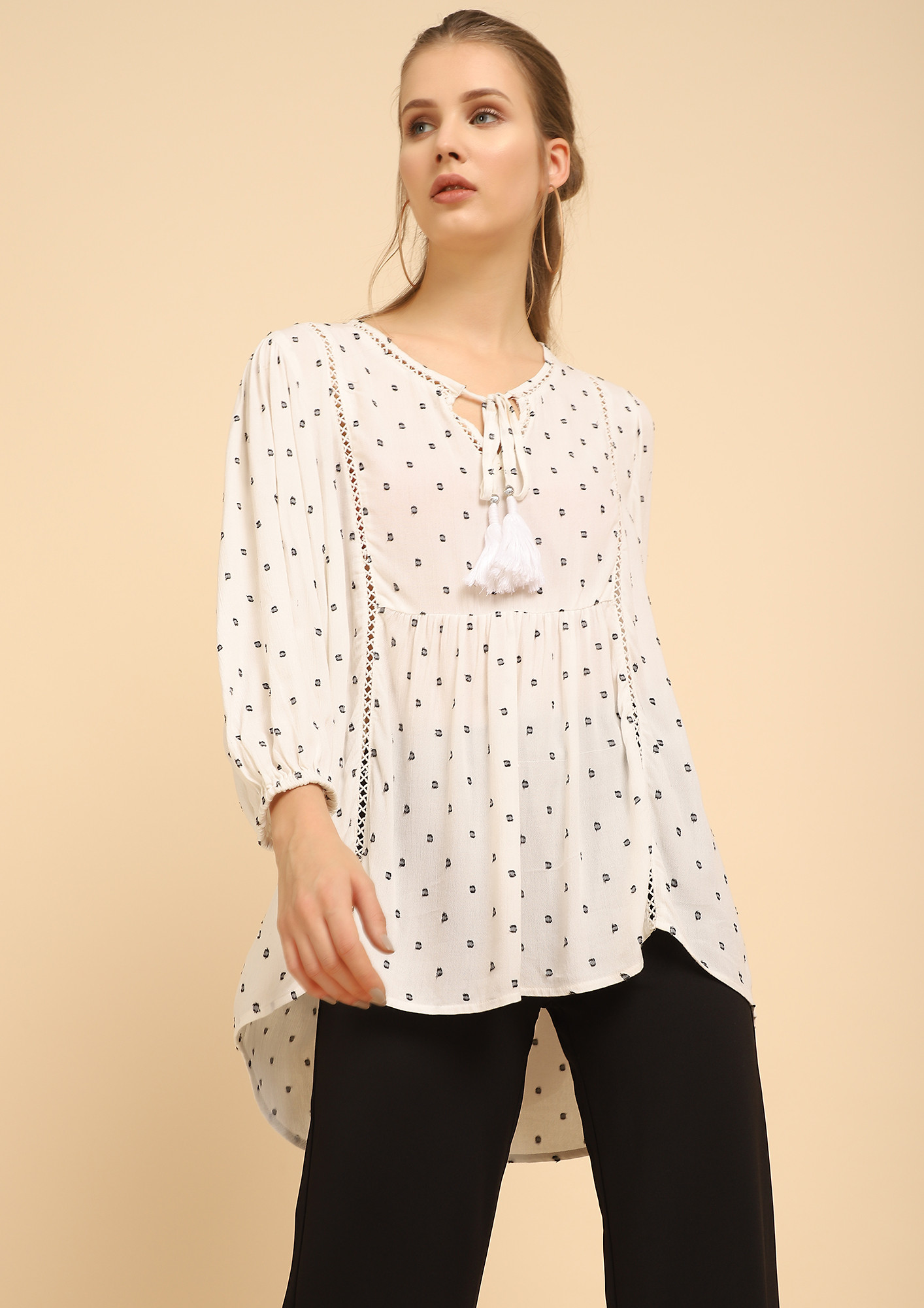 LET YOUR LOVE FLOW WHITE TUNIC TOP