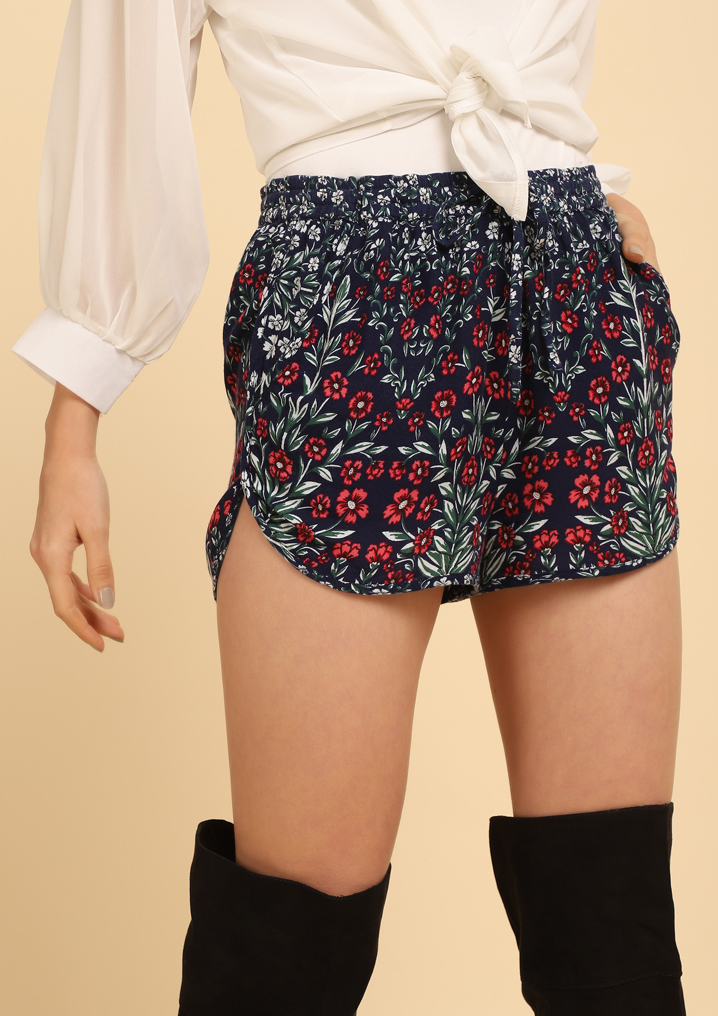 AROUND THE VALLEY BLUE CASUAL SHORTS