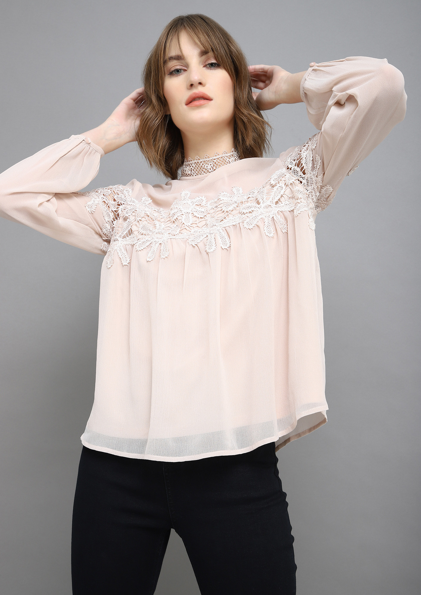 NOTHING BUT ON-POINT BLUSH PINK BLOUSE