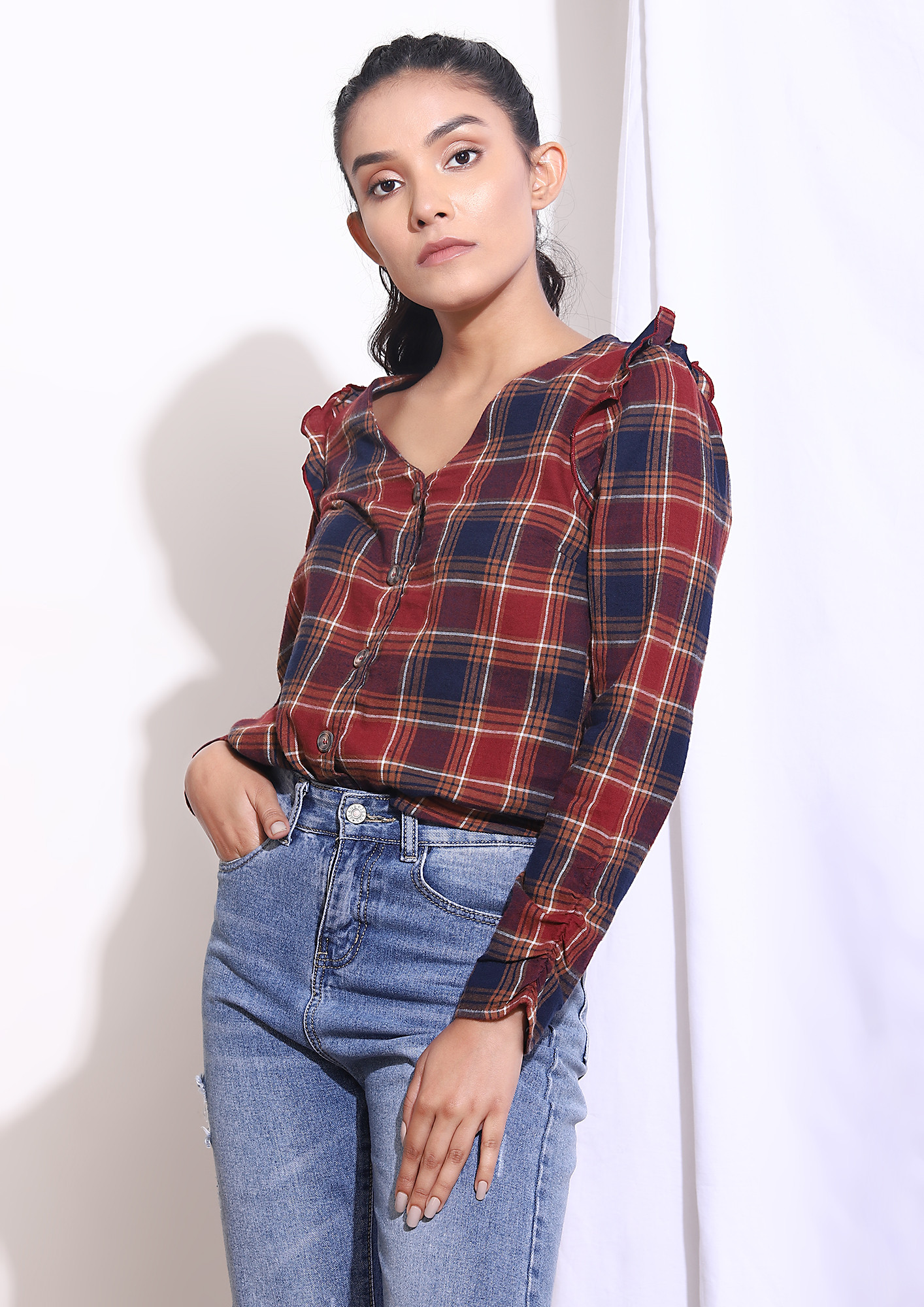 PLAID BY THE TARTANS MULTICOLOR TOP