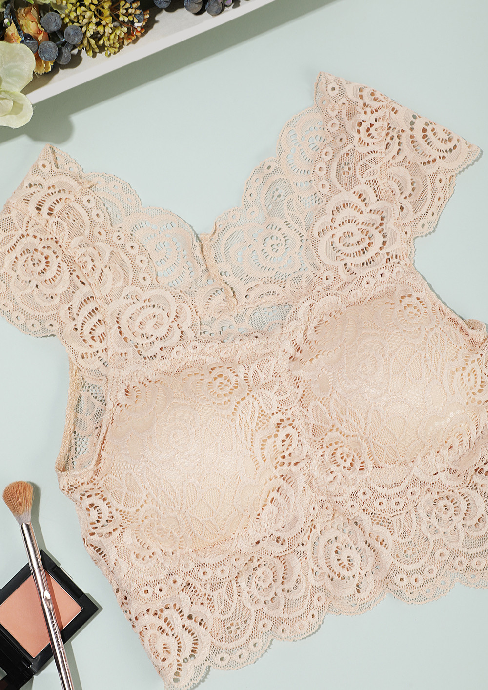 Buy FULL COVERAGE BEIGE LACE BRALETTE for Women Online in India