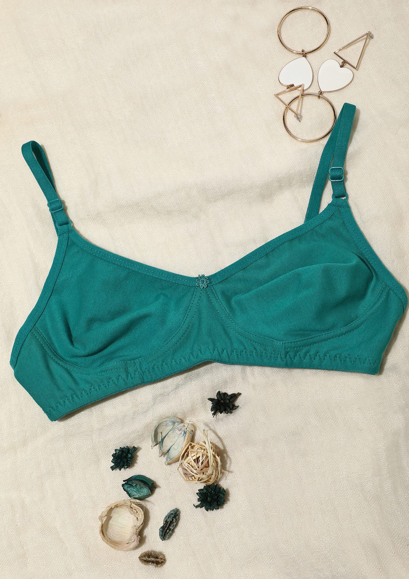SLIP INTO THE OCEAN GREEN NON PADDED NON WIRED BRA