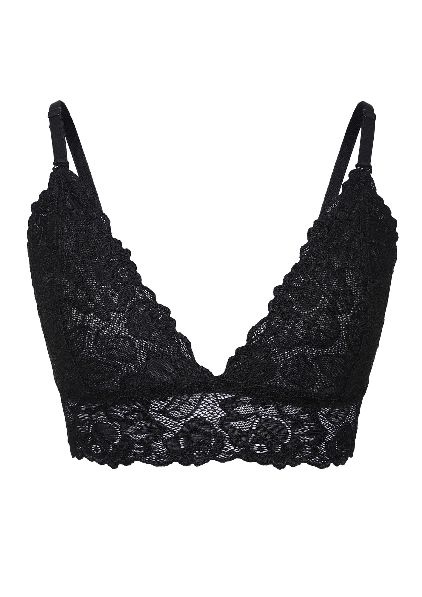 WONDER LACE NON PADDED NON WIRED BLACK BRA