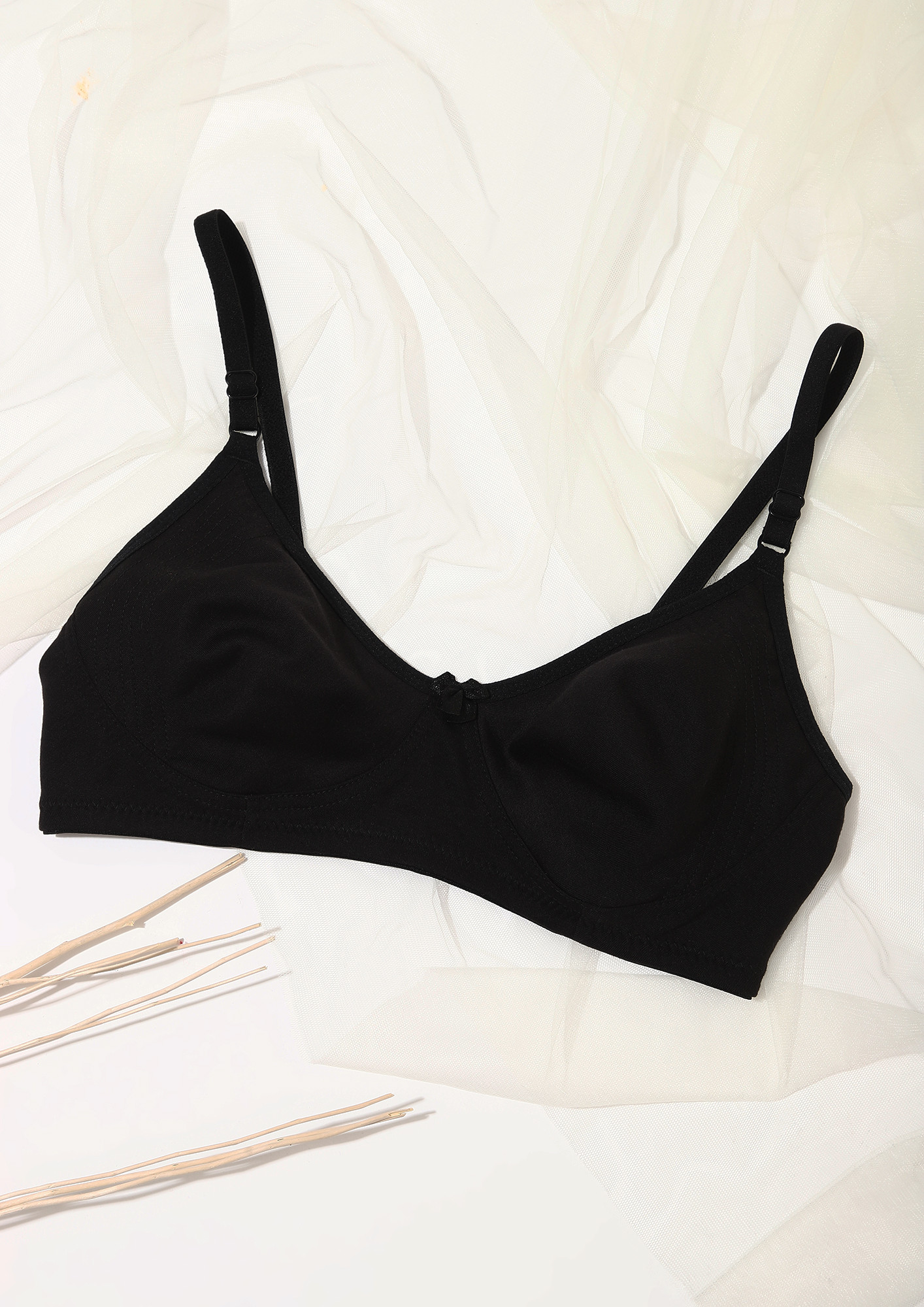 TIMELESS BLACK NON PADDED NON WIRED TSHIRT BRA