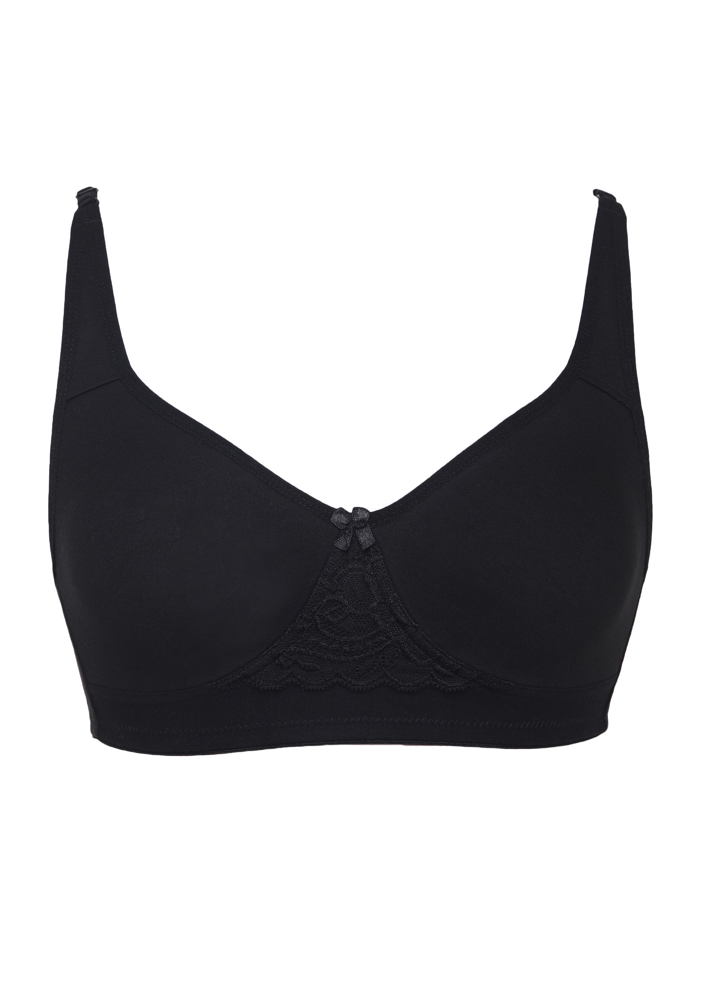 STAY WITH ME NON PADDED NON WIRED BLACK BRA