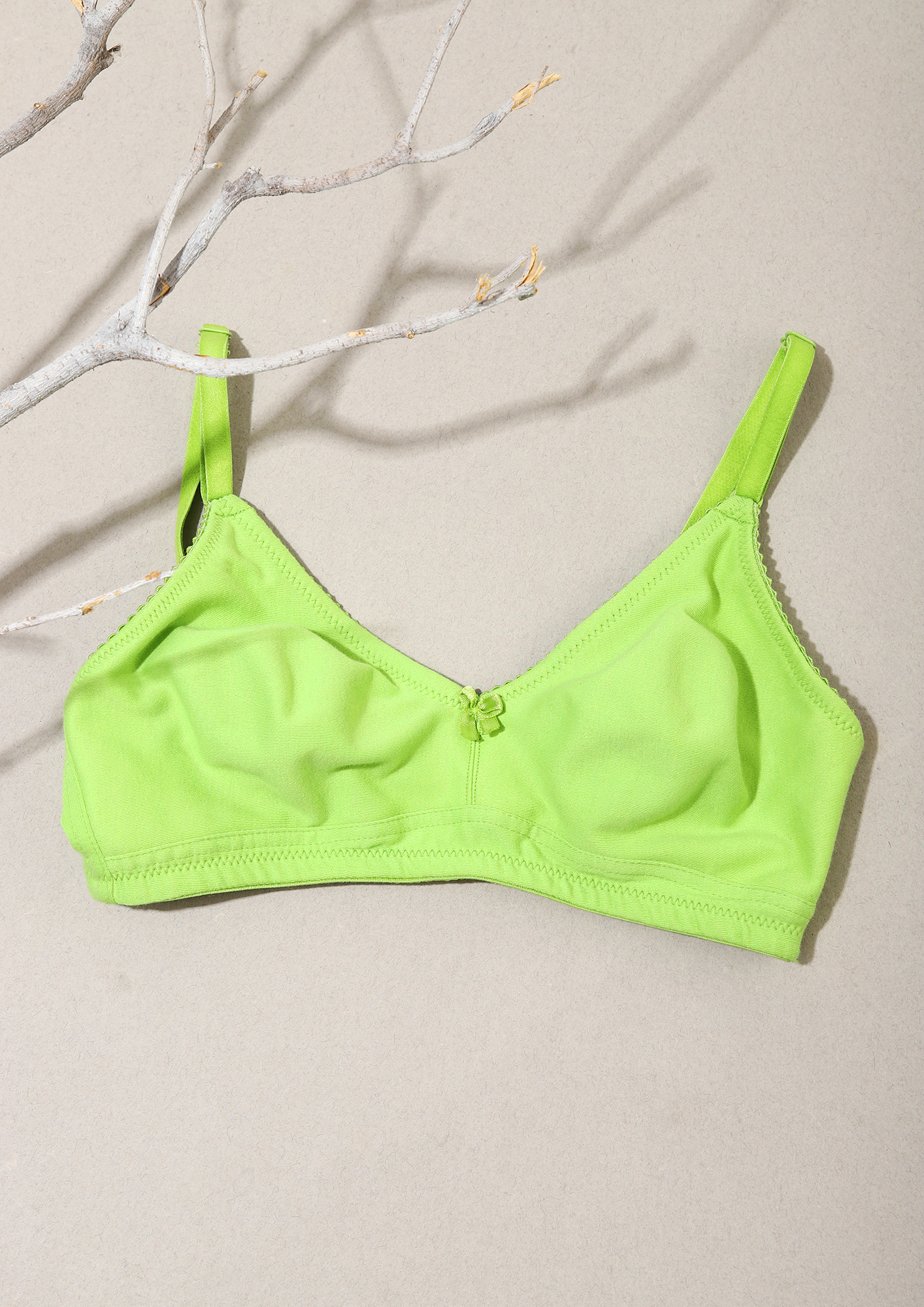 LEAFY GREEN NON PADDED NON WIRED BRA
