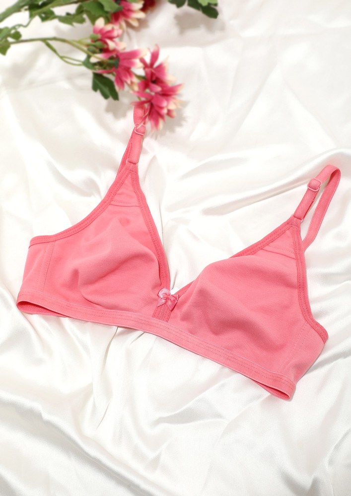 Draw Out Essentials Non Padded Non Wired Pink Bra