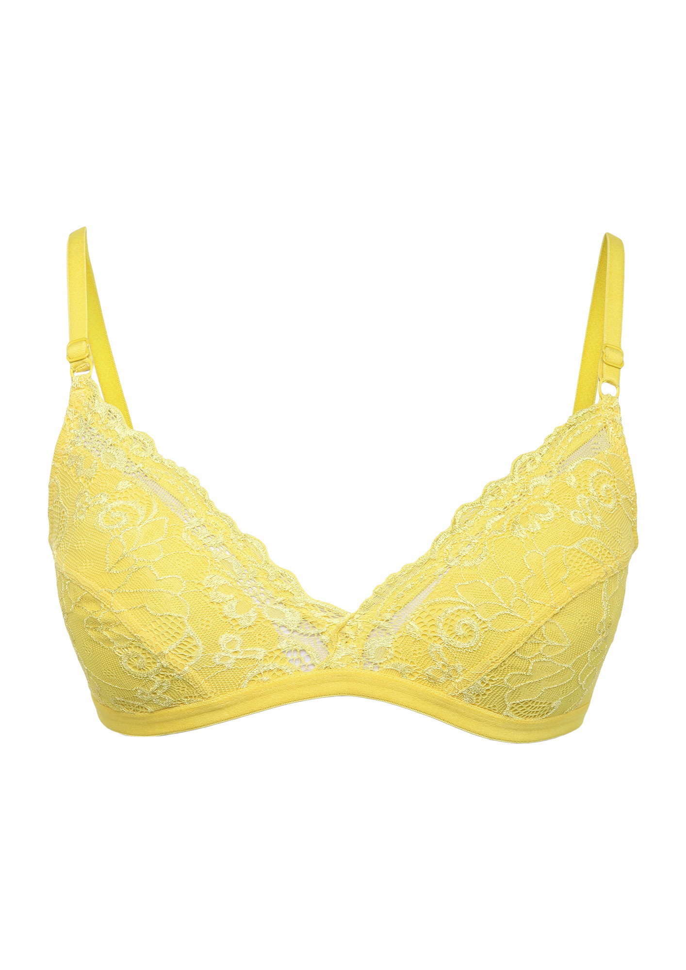 BURNING WITH PASSION NON PADDED NON WIRED YELLOW BRA