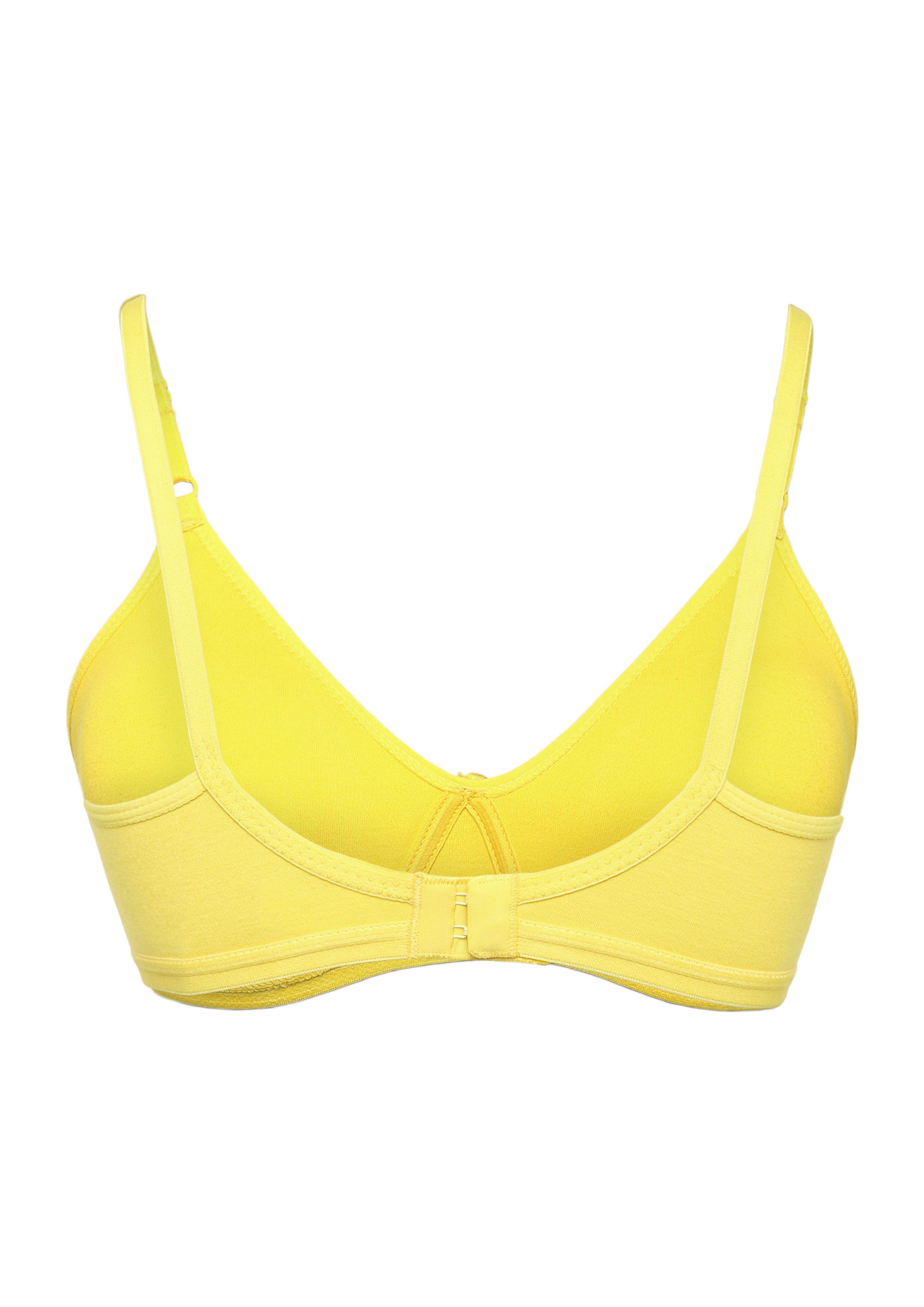 Buy Non-Padded Non-Wired Full Figure Printed Bra in Lemon Yellow