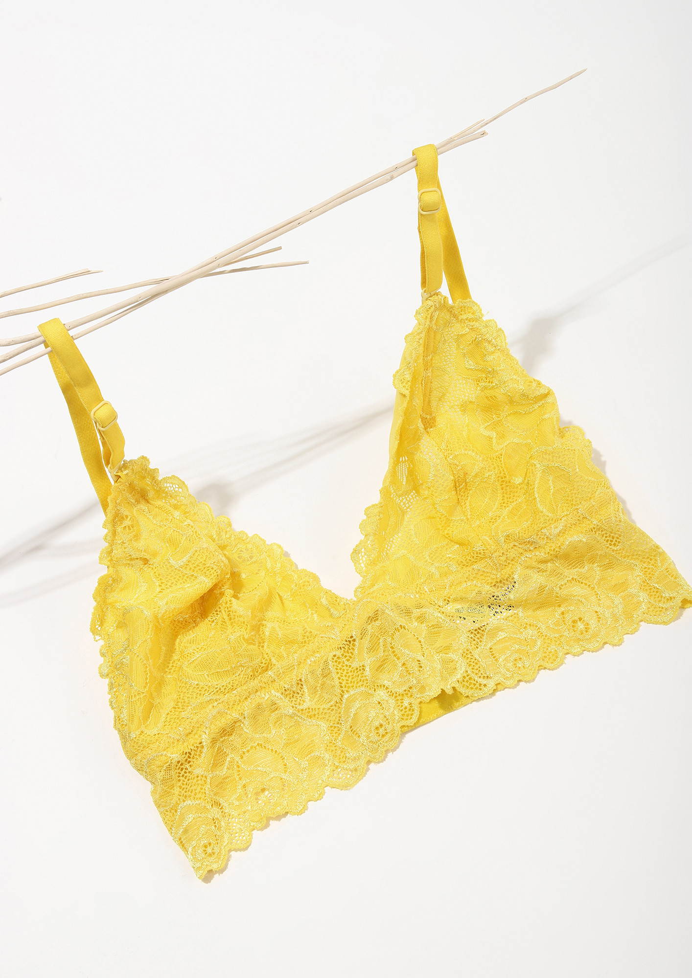 BRIGHT LACY DAYS NON PADDED NON WIRED YELLOW BRA