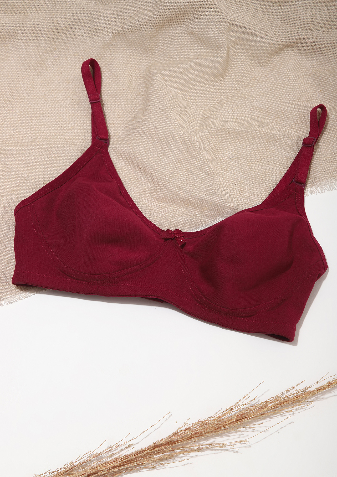 ALL DAY LONG NON PADDED NON WIRED FULL COVERAGE BURGUNDY BRA