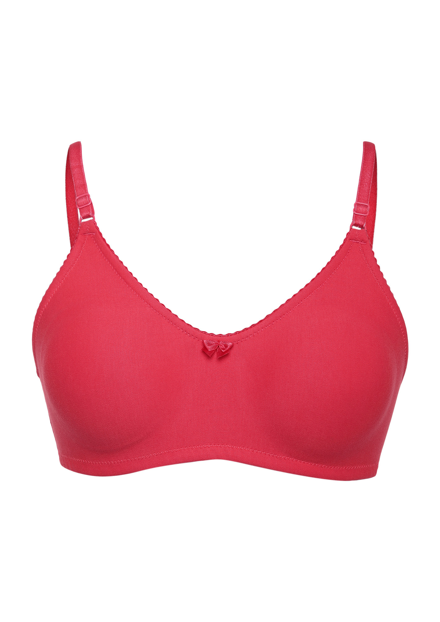 ALERT ME NON PADDED NON WIRED RED BRA