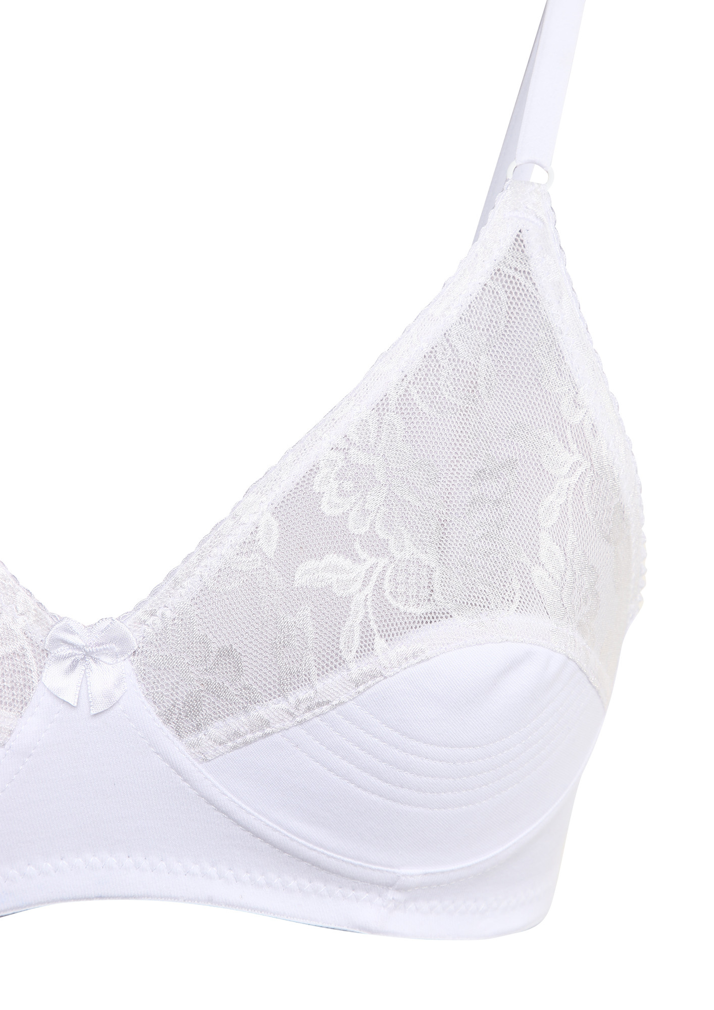 Buy MESH ME NON PADDED NON WIRED LAWN WHITE LACE BRA for Women Online in  India