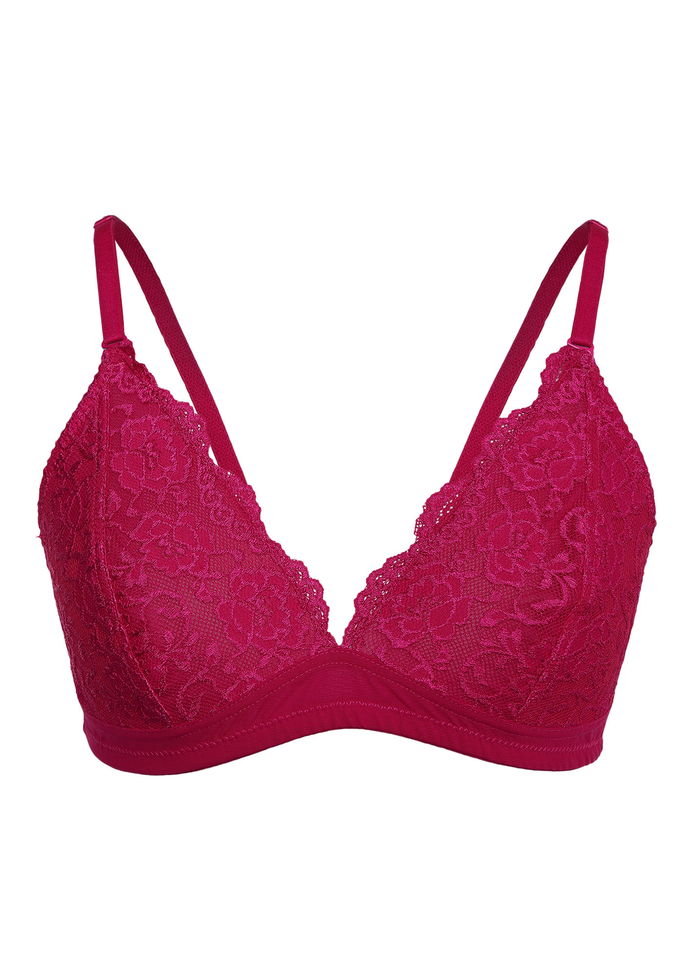 Buy LACY CREASES NON PADDED NON WIRED FUCHSIA BRA for Women Online