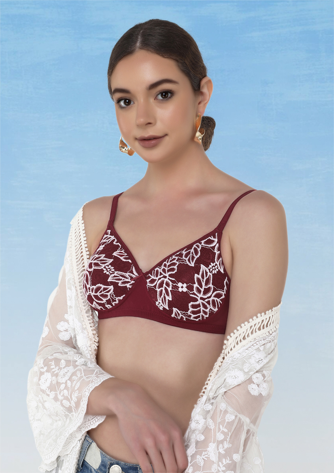 LET ME RELAX MAROON PADDED NON WIRED BRA