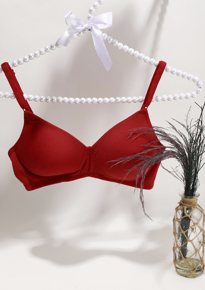 Everday Essentials Red Non Wired Padded Bra