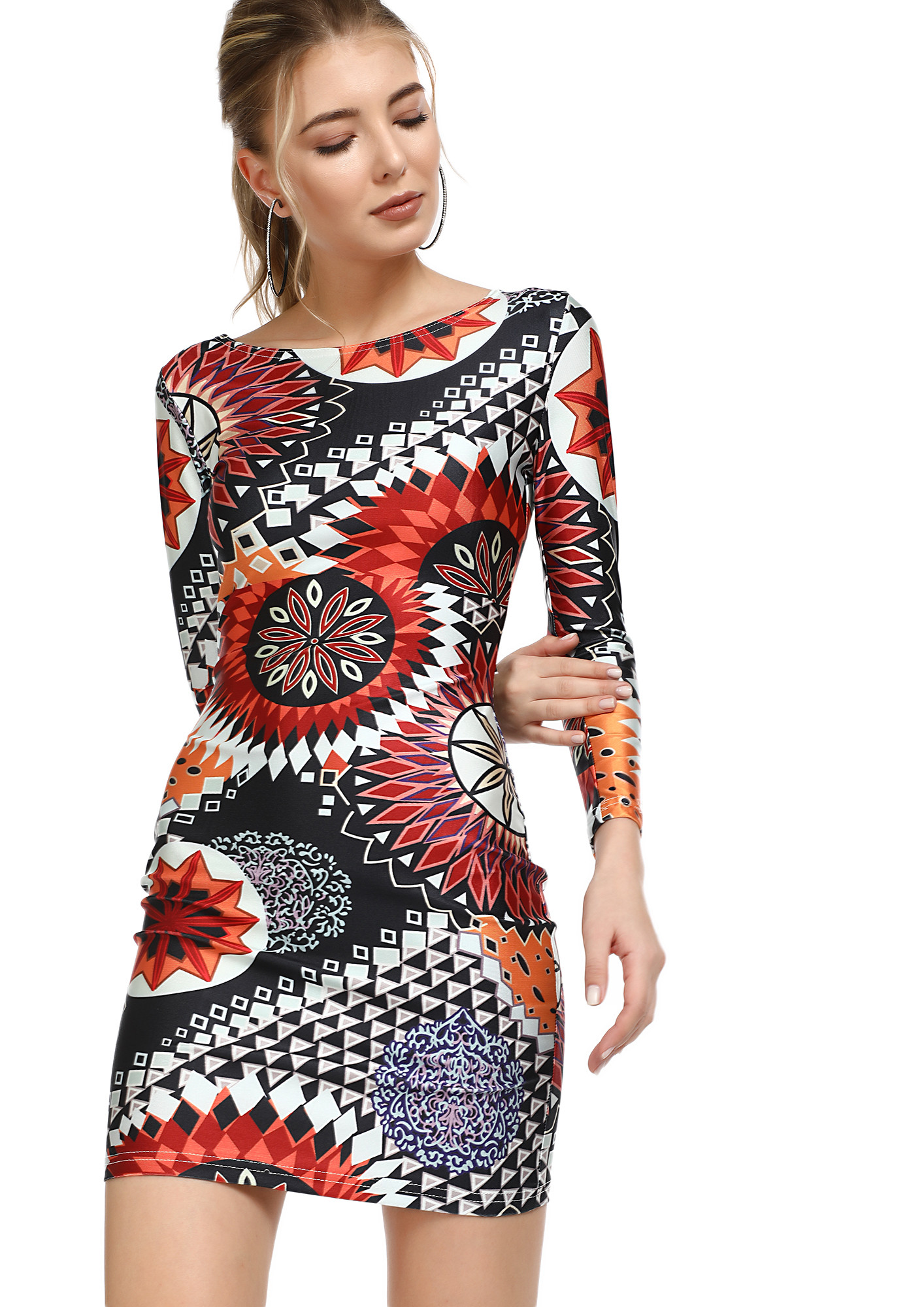 HAPPINESS IS YOU MULTICOLOR BODYCON DRESS