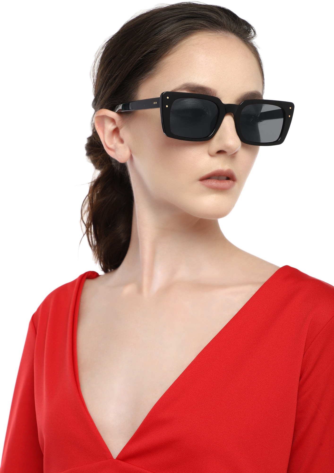 TIME WILL NEVER STOP BLACK SQUARE SUNGLASSES