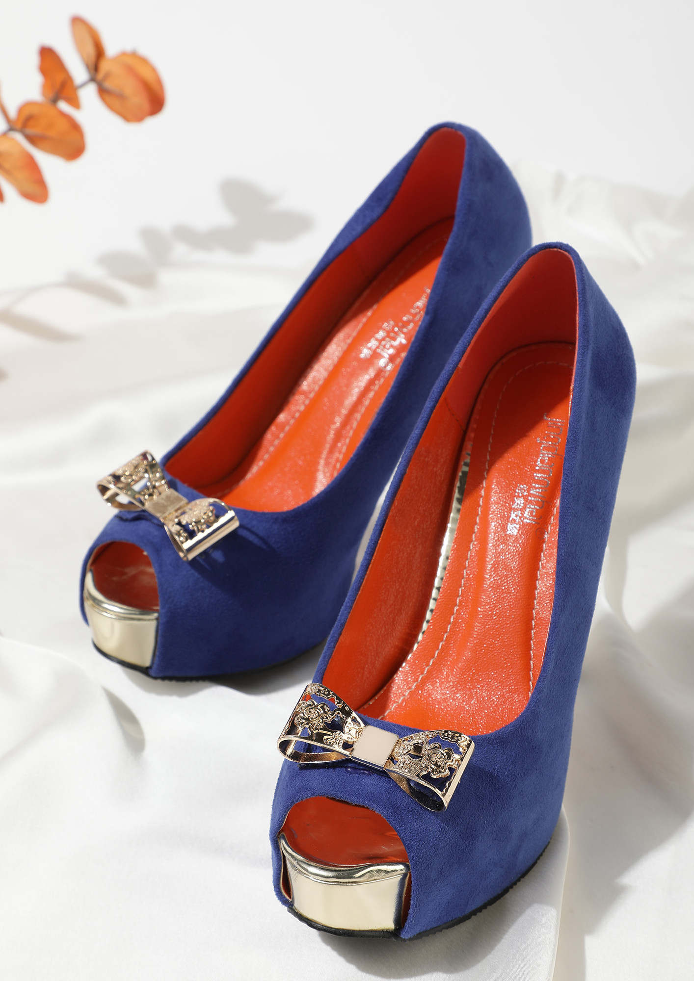 Get Your Bow On BLUE Peep-Toe Pumps
