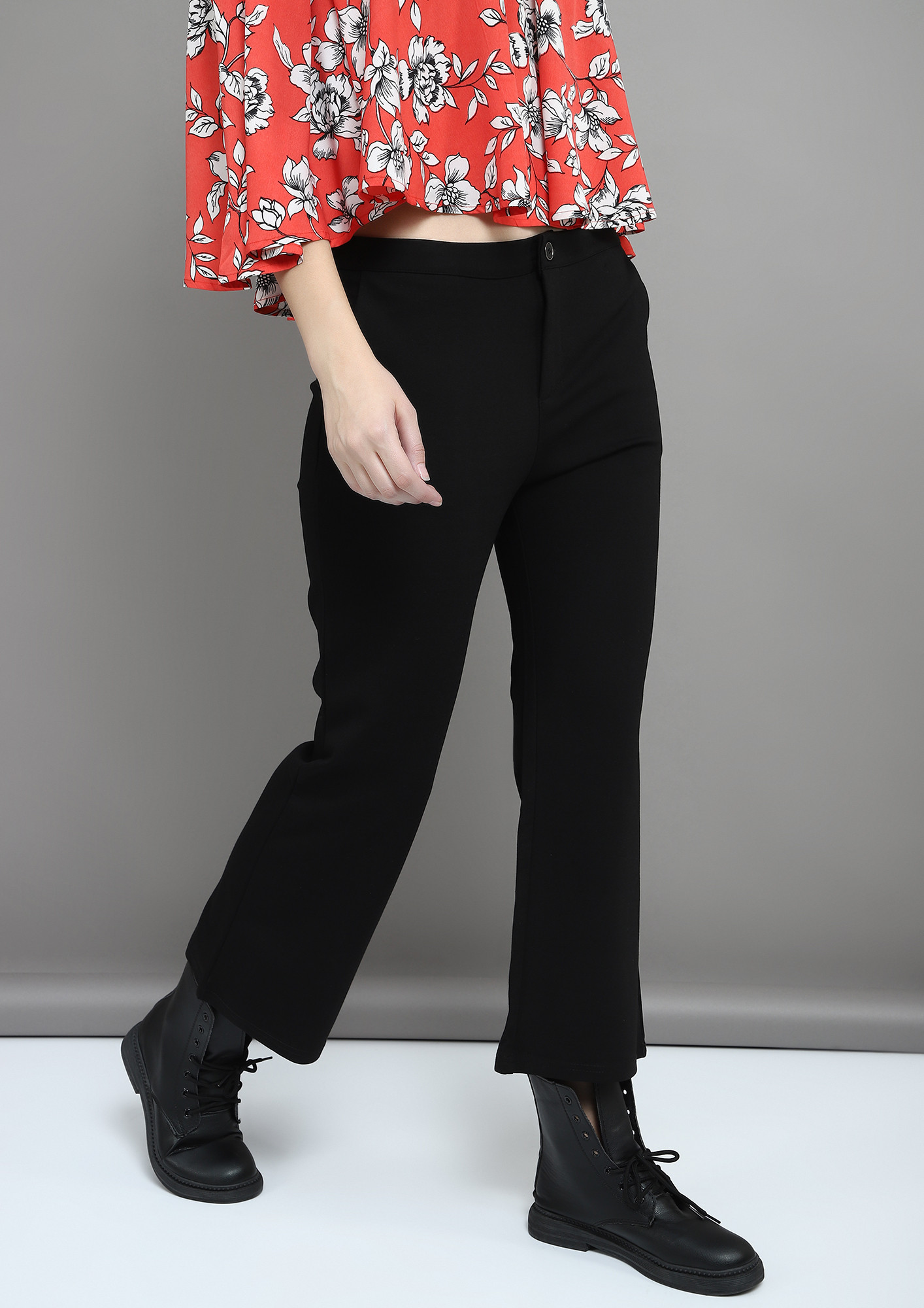 BOOTCUT BABIES BLACK FLARED TROUSERS