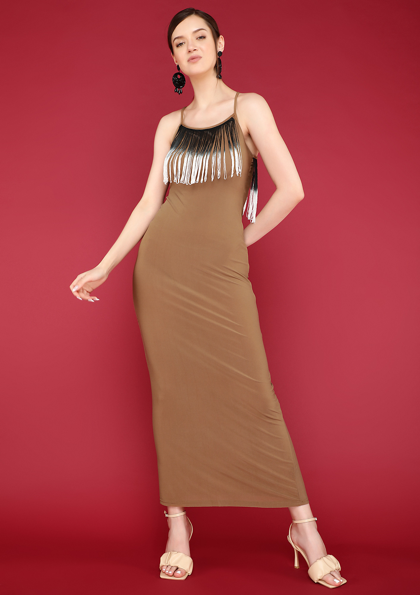 FRINGES ON ME EARTH YELLOW DRESS
