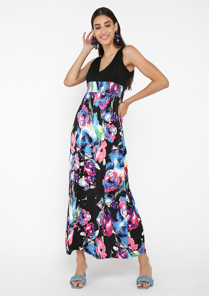 Summer Maddness Blue Floral Print Dress