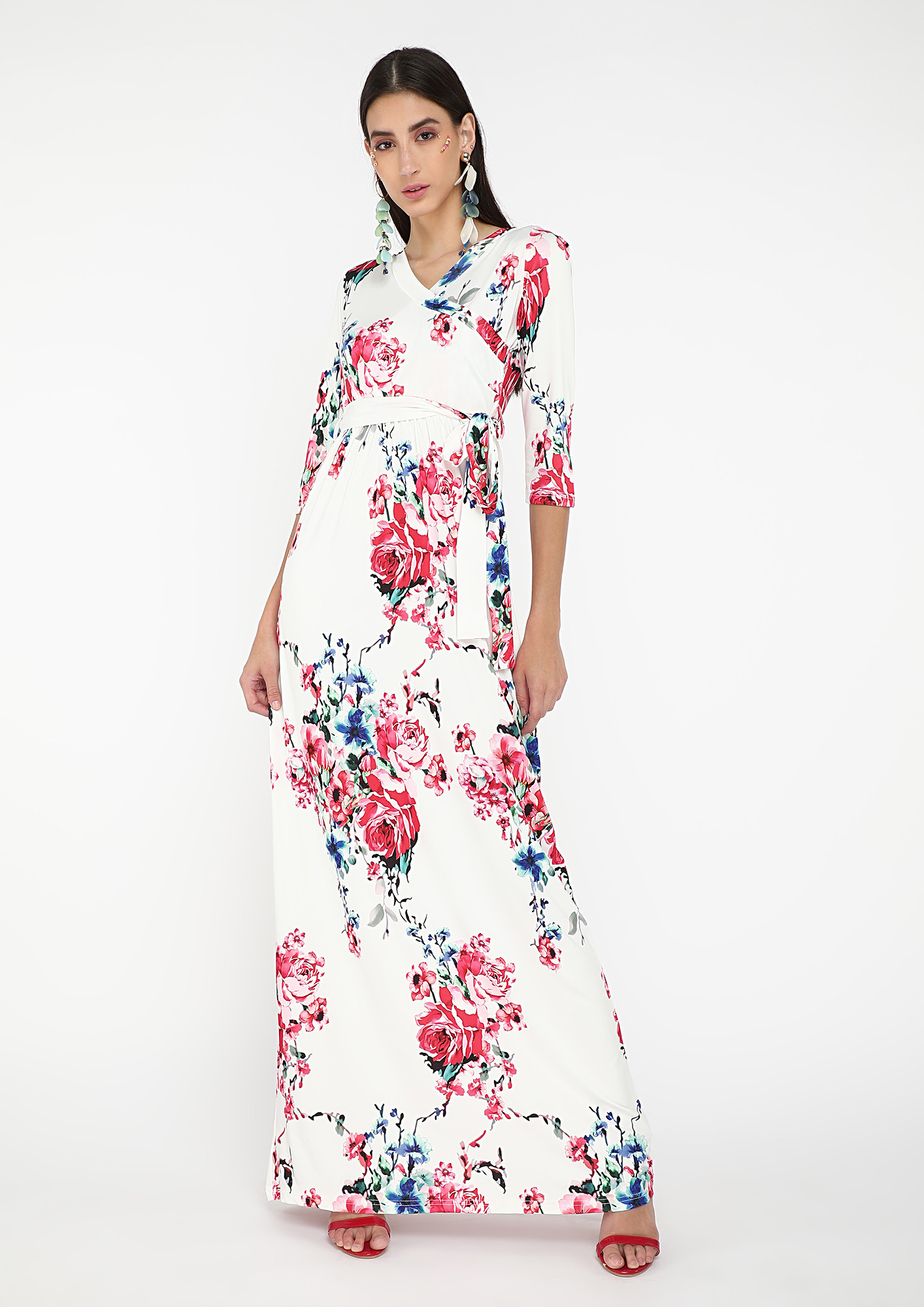 IN LOVE WITH FLORAL WHITE MAXI DRESS