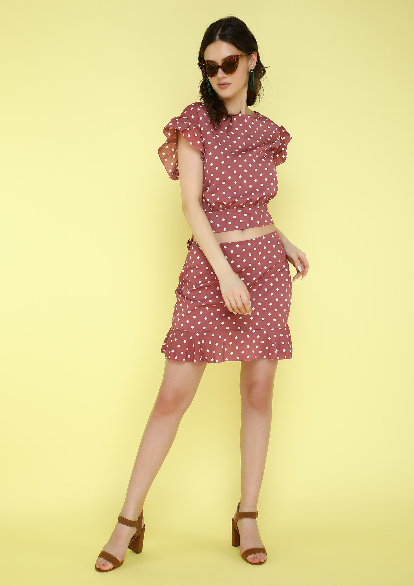 POLKA DOTS FOR FUN PINK TWO PIECE SET