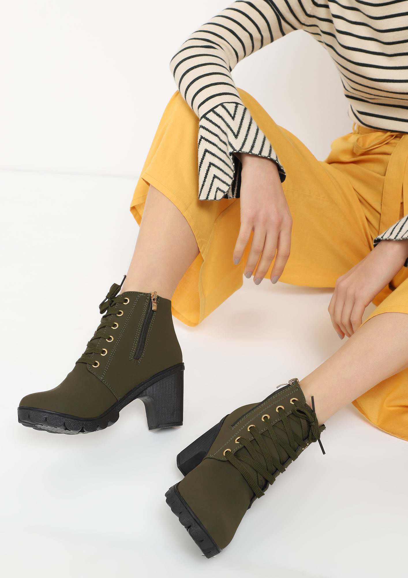 NINE-TO-NINE BEYOND GREEN ANKLE BOOTS