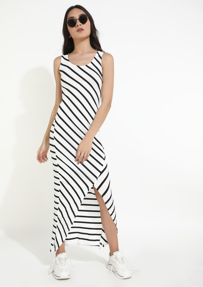 DRAW LINES IN LOVE BLACK WHITE DRESS