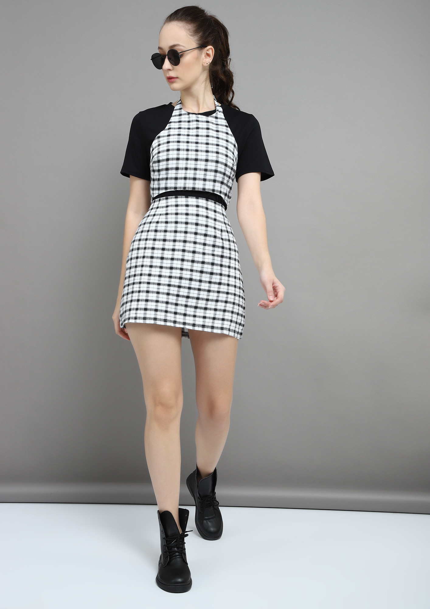 CHECKS RULE ALL BLACK AND WHITE TWO PIECE SET