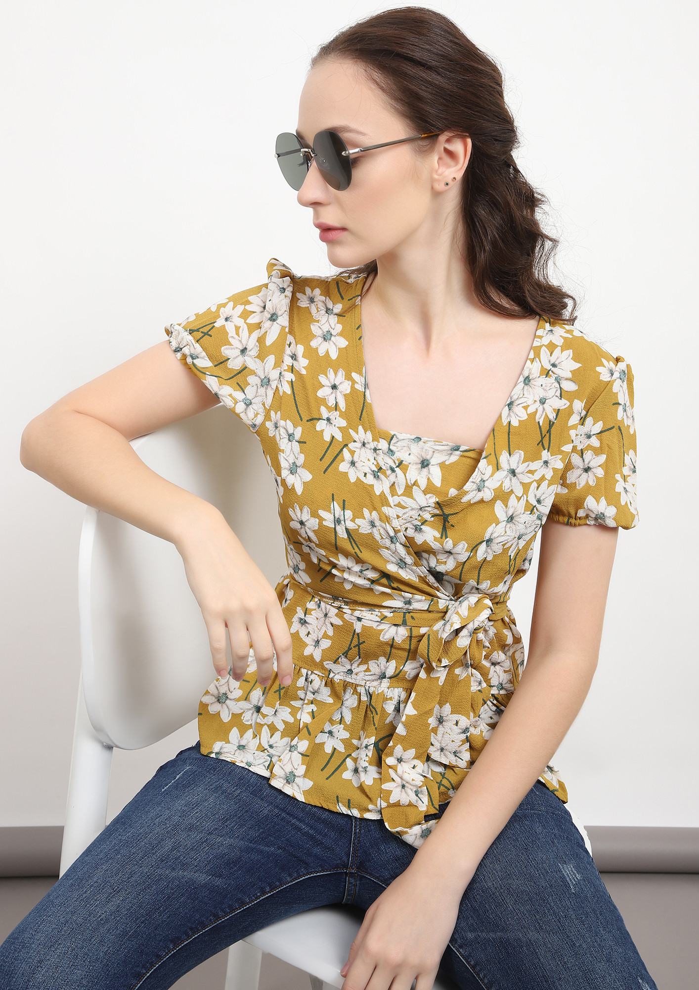 IN FULL BLOSSOM YELLOW TUNIC TOP