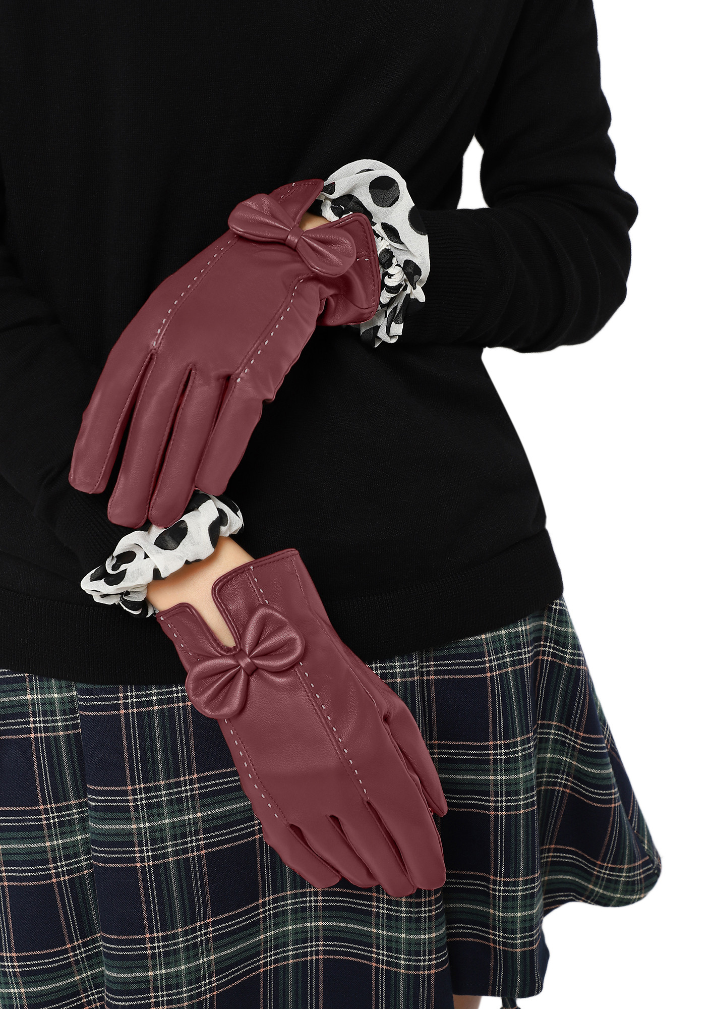 SLAYING UNDER THE SNOWFALL WINE RED GLOVES