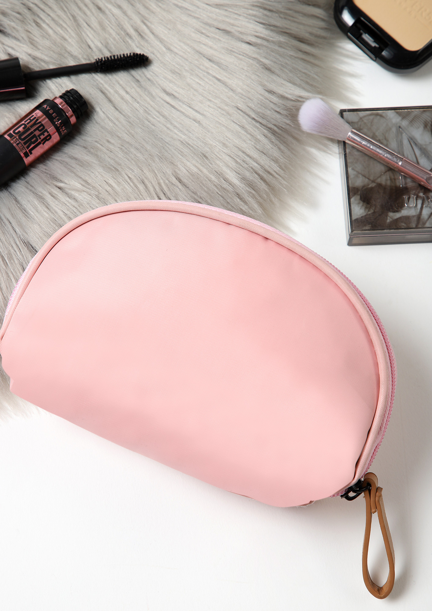 NO STRESS AT ALL PINK MAKE-UP POUCH 