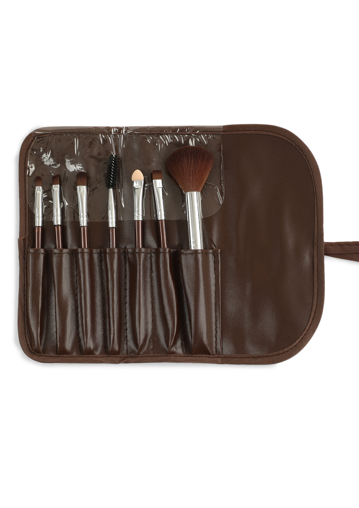 GLAM QUEEN BROWN MAKEUP BRUSHES - SET OF 7