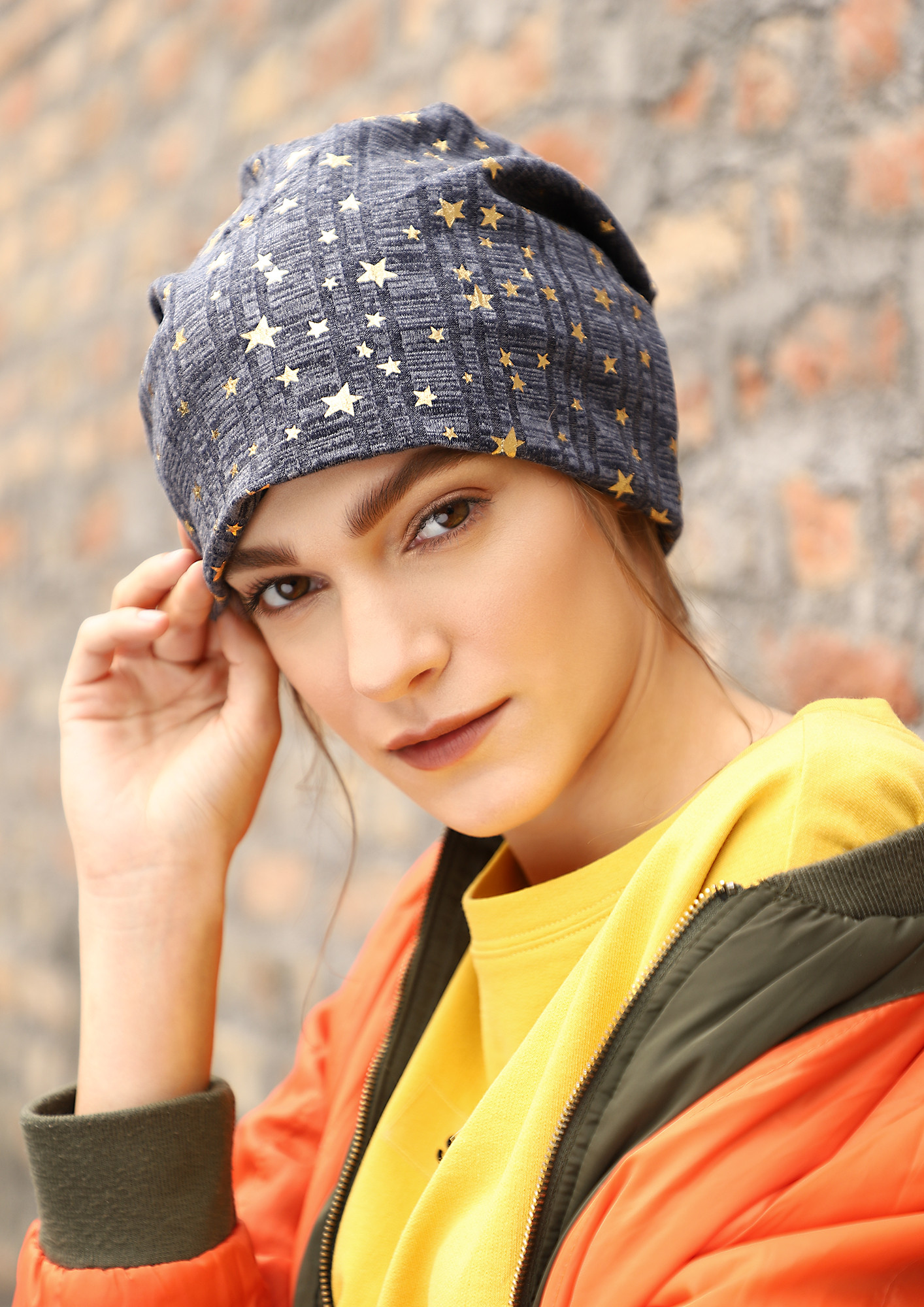 BOUND BY THE STARS BLUE SLOUCH BEANIE