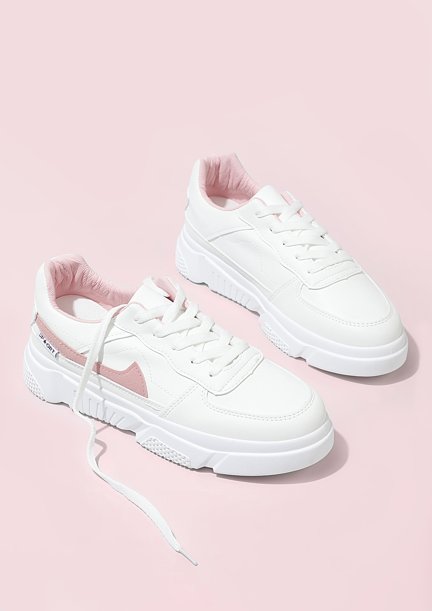 FEET ON A CLOUD WHITE PINK TRAINERS